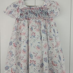 Floral Smocked Kids Formal Dress
